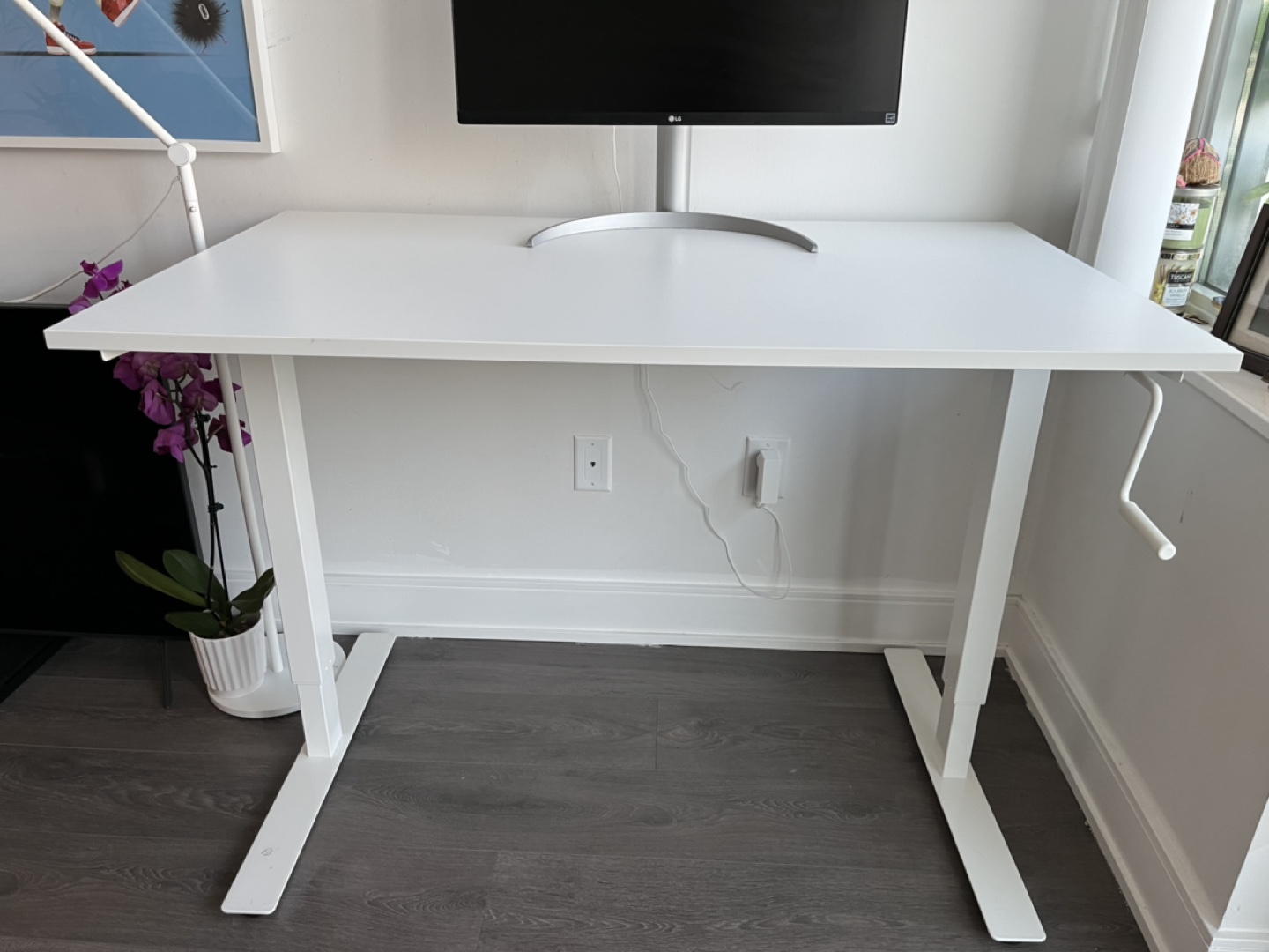White Sit/Stand Office Desk - photo 2