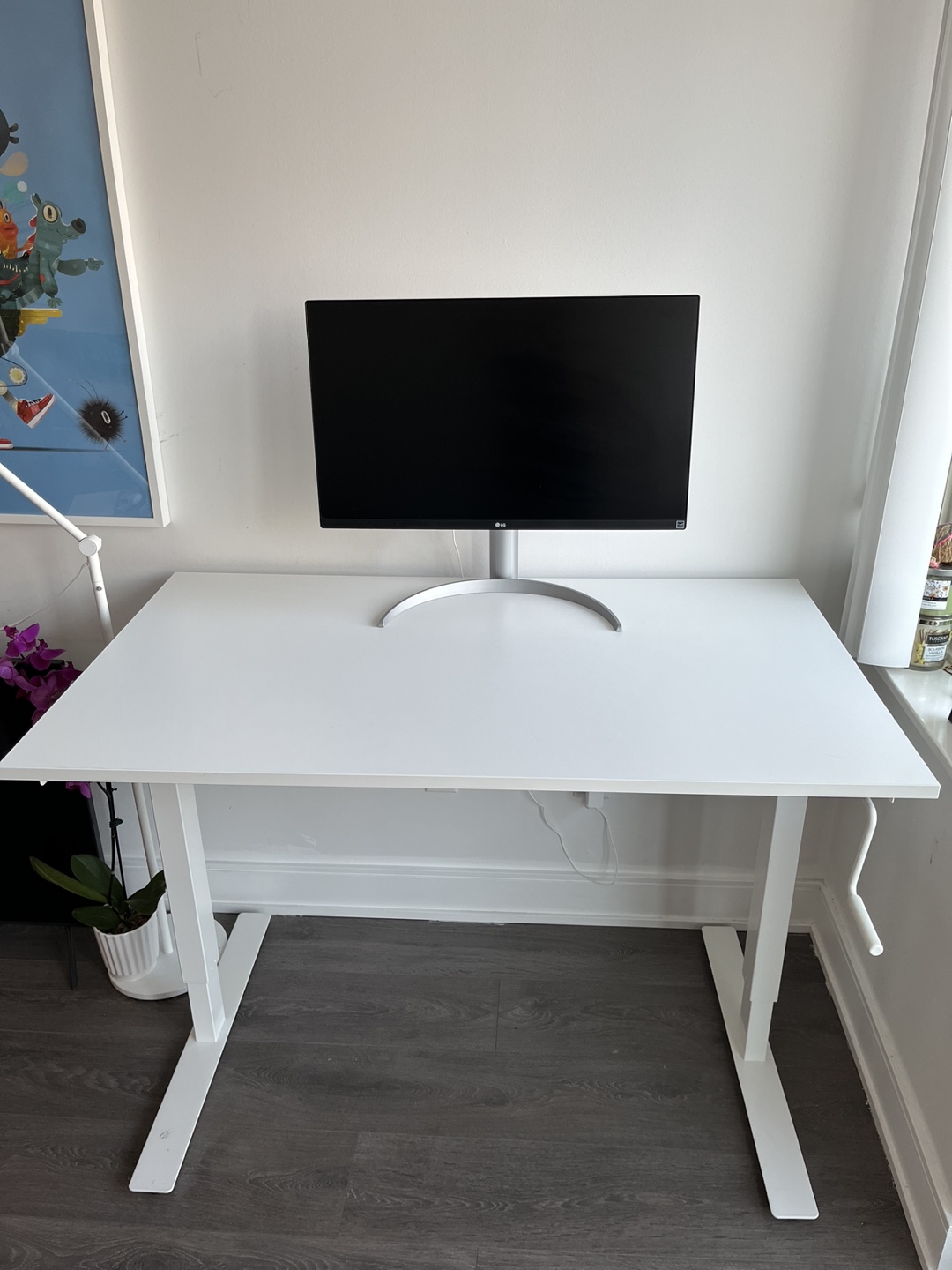 White Sit/Stand Office Desk