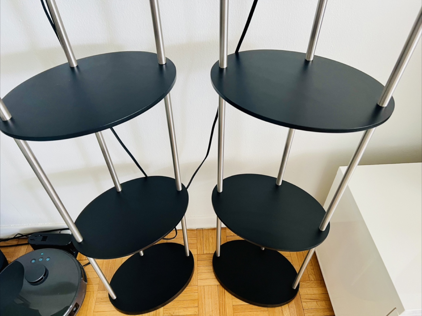 Pair of Modern Floor Lamps with Shelves - photo 5