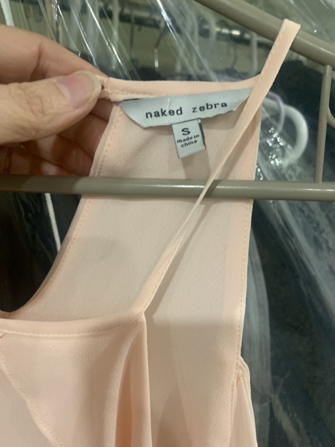 Naked Zebra Peach Cold Shoulder Blouse Size Small - photo 2