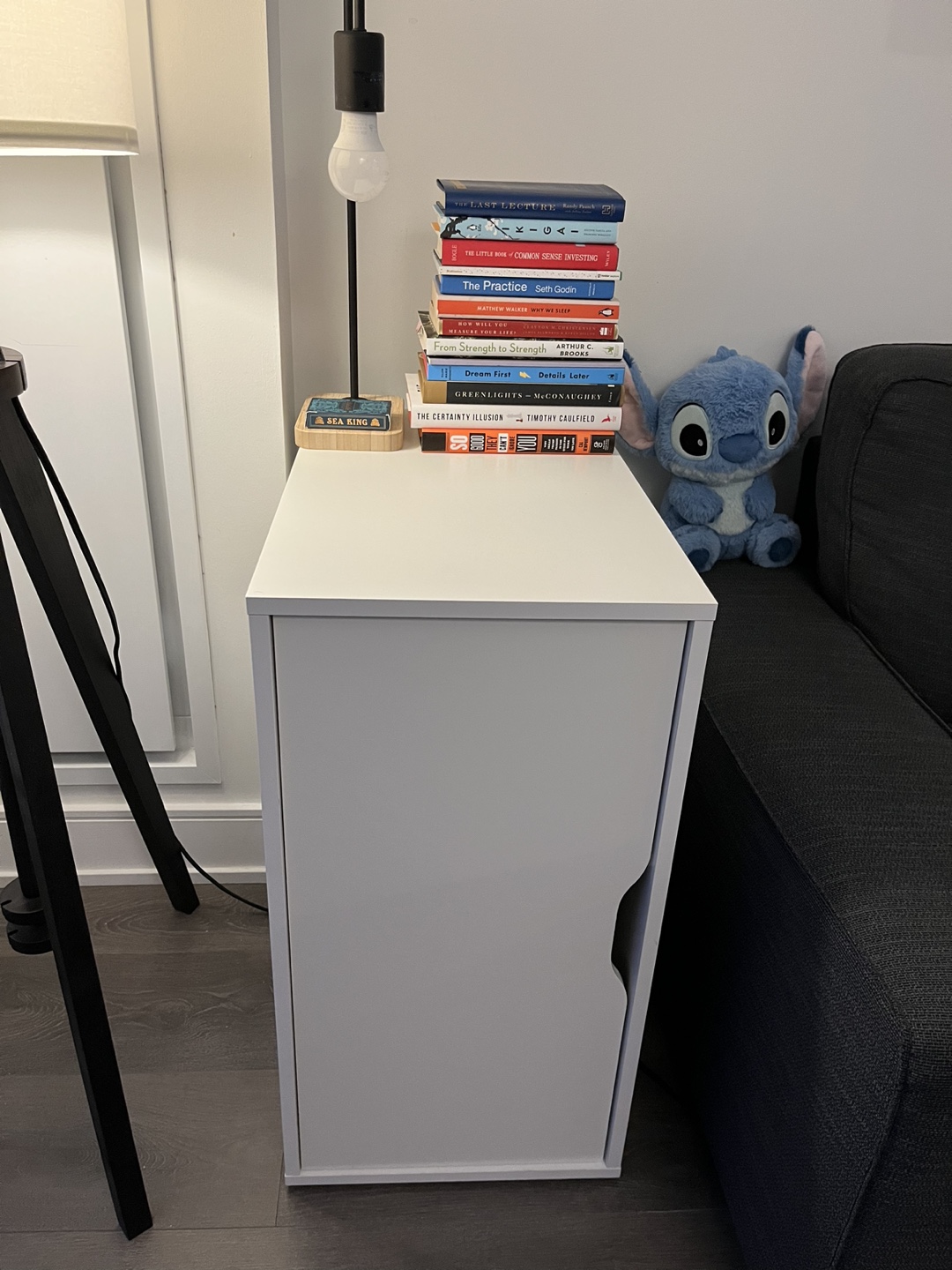 White Side Table with Storage