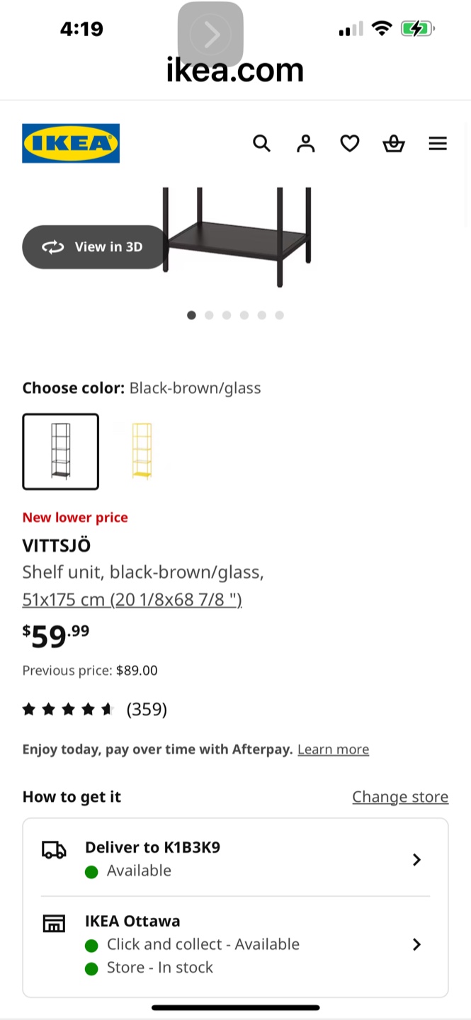 IKEA VITTSJÖ Black-Brown/Glass Shelf Unit - photo 4