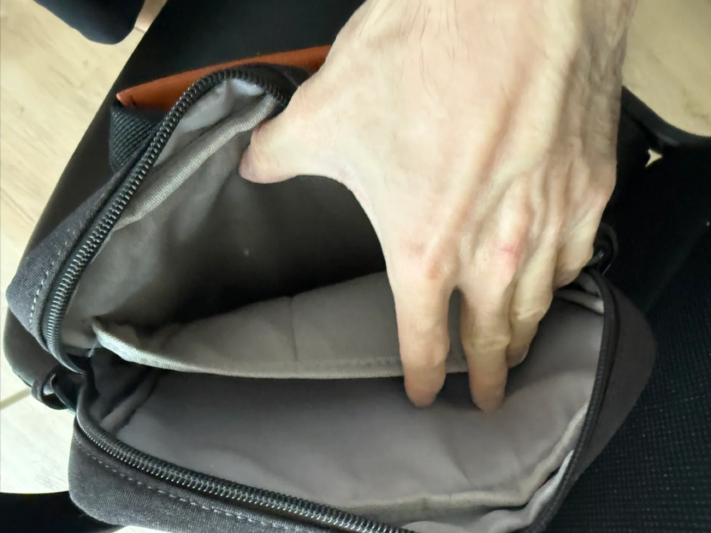 Dark Grey Shoulder Bag with Multiple Compartments image indicator(3)