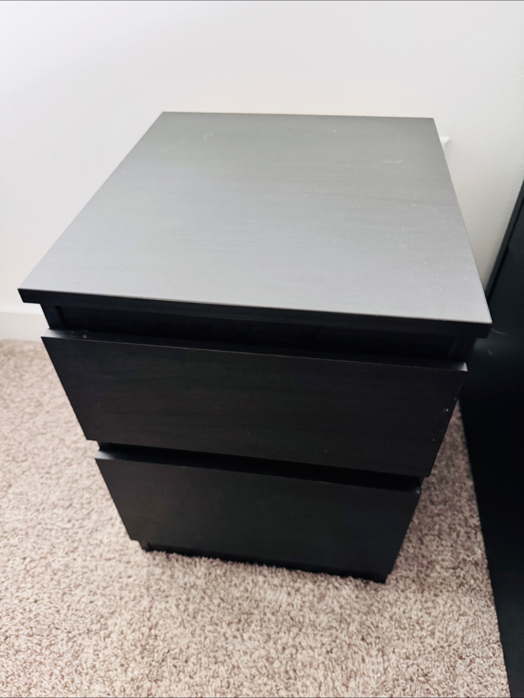 IKEA MALM Two-Drawer Nightstand - Black-Brown - photo 2