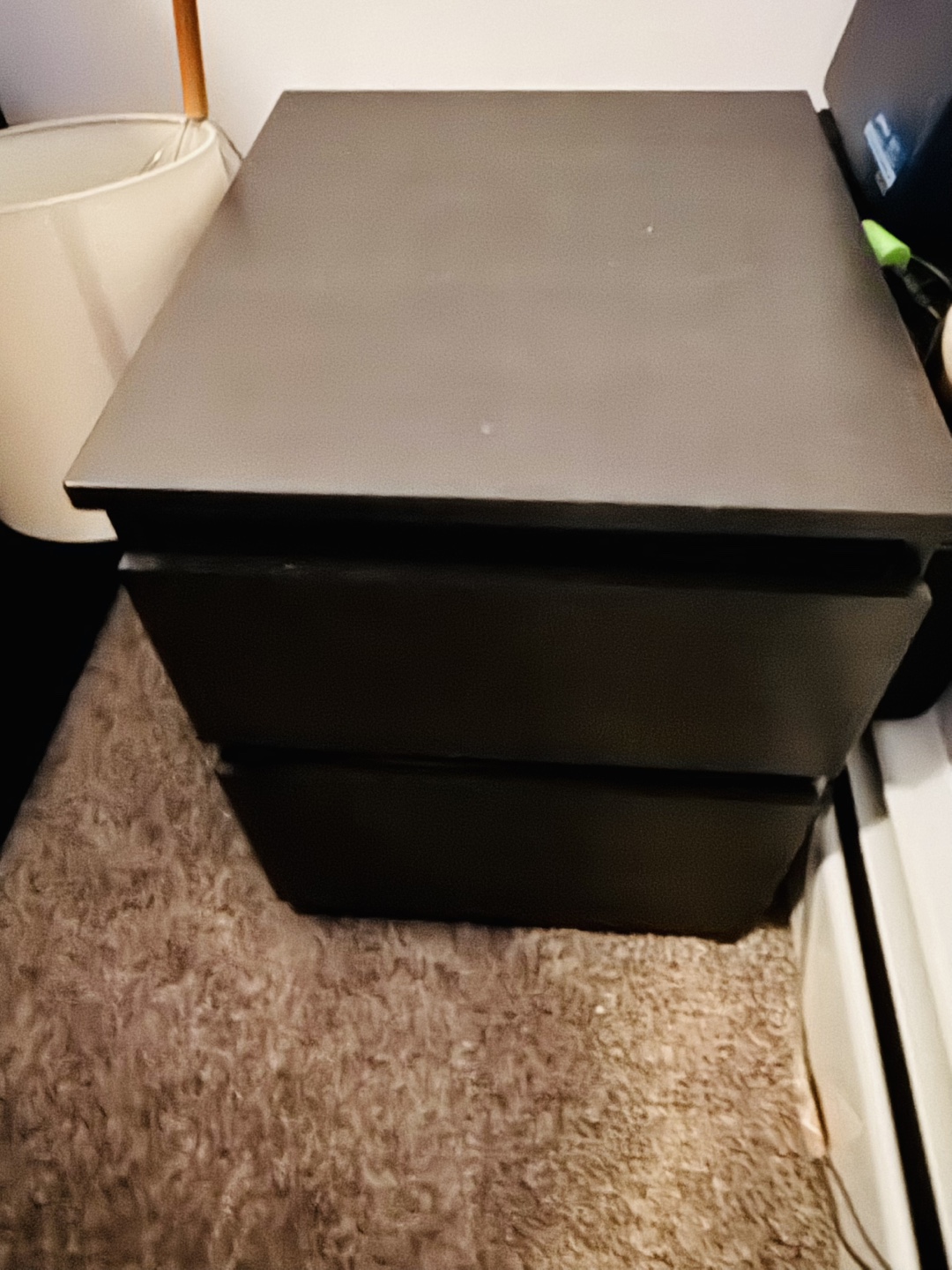 IKEA MALM Two-Drawer Nightstand - Black-Brown