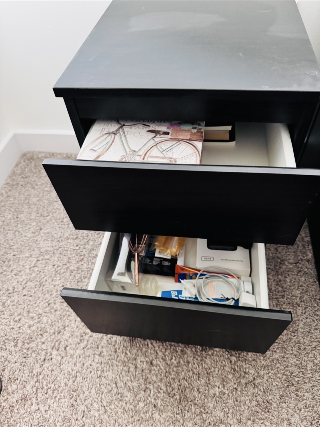 IKEA MALM Two-Drawer Nightstand - Black-Brown - photo 3