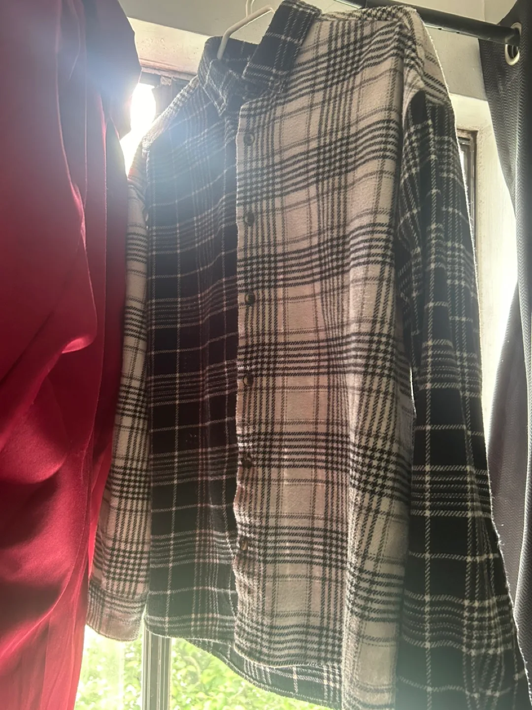 🏒 ASOS DESIGN Flannel Shirt - Black and White Plaid thumbnail