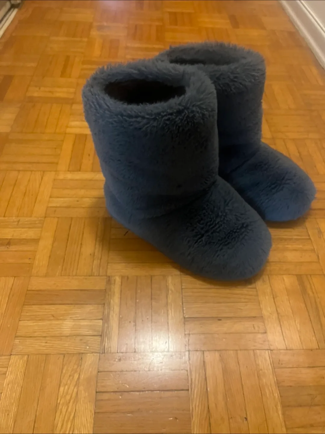 Fuzzy Grey Booties thumbnail