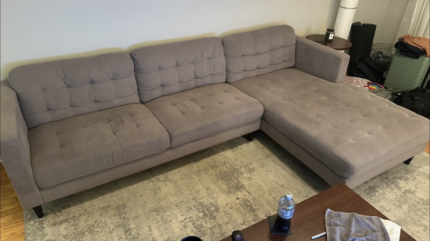 Gray Sofa with Chaise - photo 3