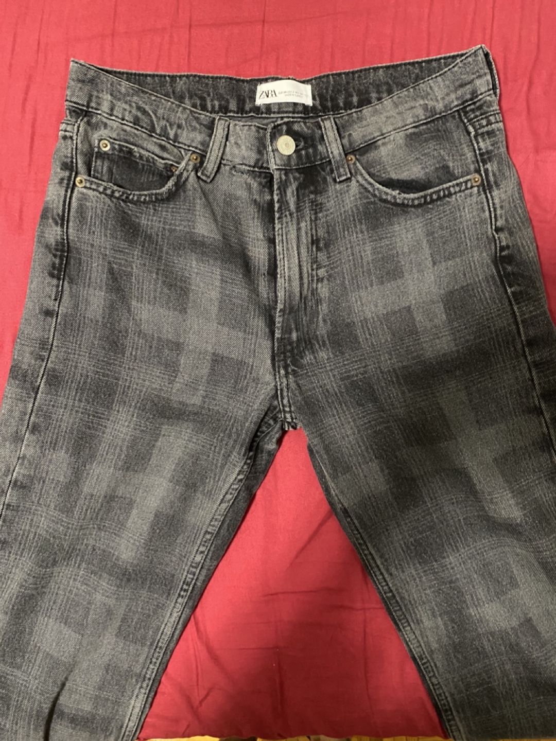 Zara Black Plaid Jeans Size 26 - photo 2