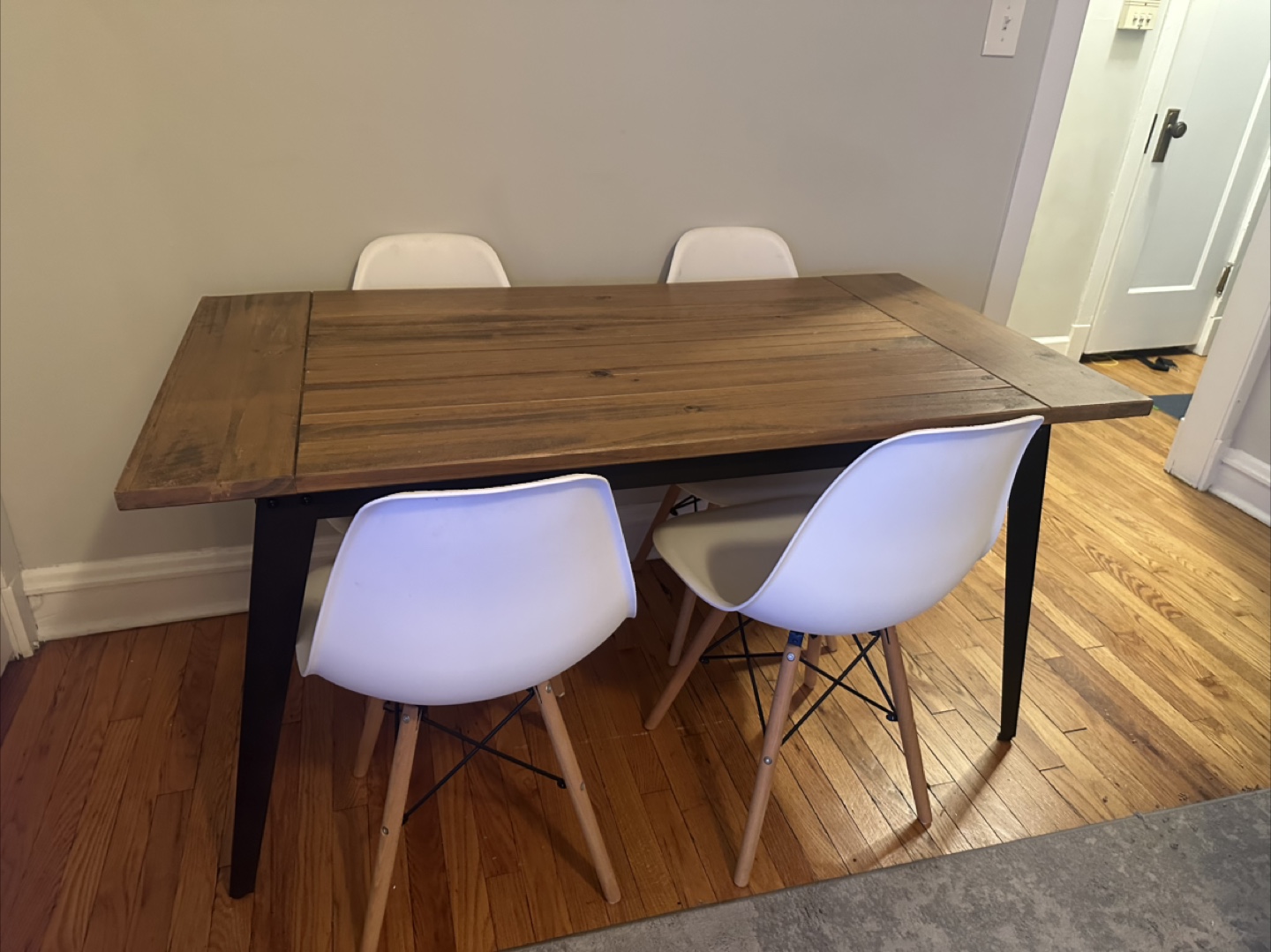 Farmhouse Style Dining Table with Four Chairs
