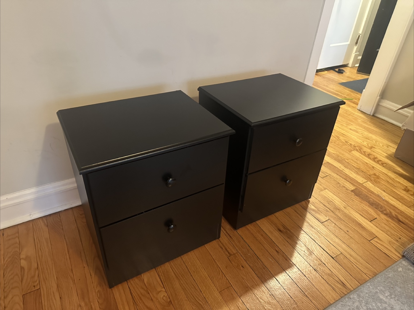 Pair of Black Nightstands
