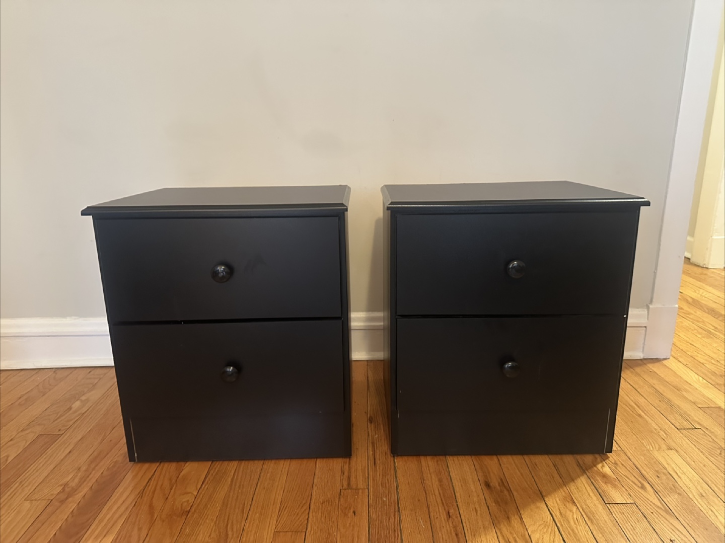 Pair of Black Nightstands - photo 2