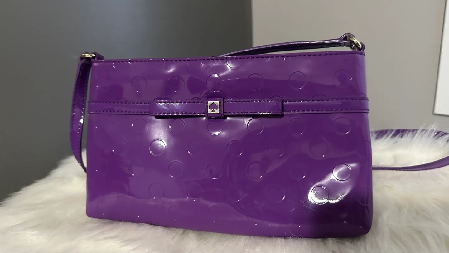 Kate Spade New York Purple Patent Leather Crossbody Bag 🏒🏒 thumbnail