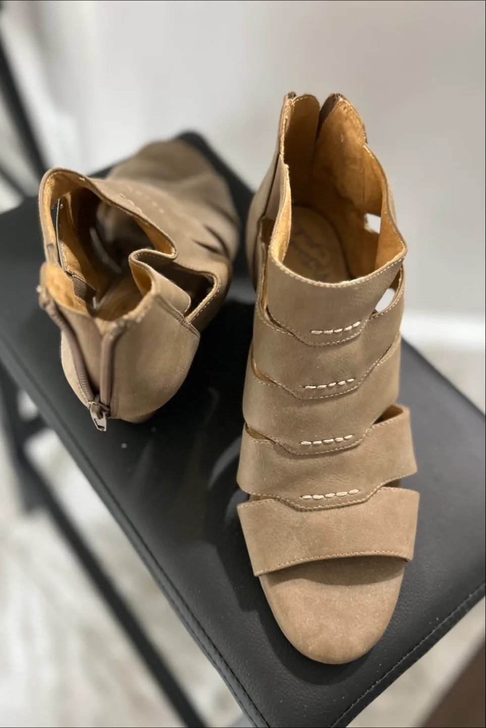 Natural Soul Women's Cut-Out Wedge Sandals, Size 9.5M thumbnail