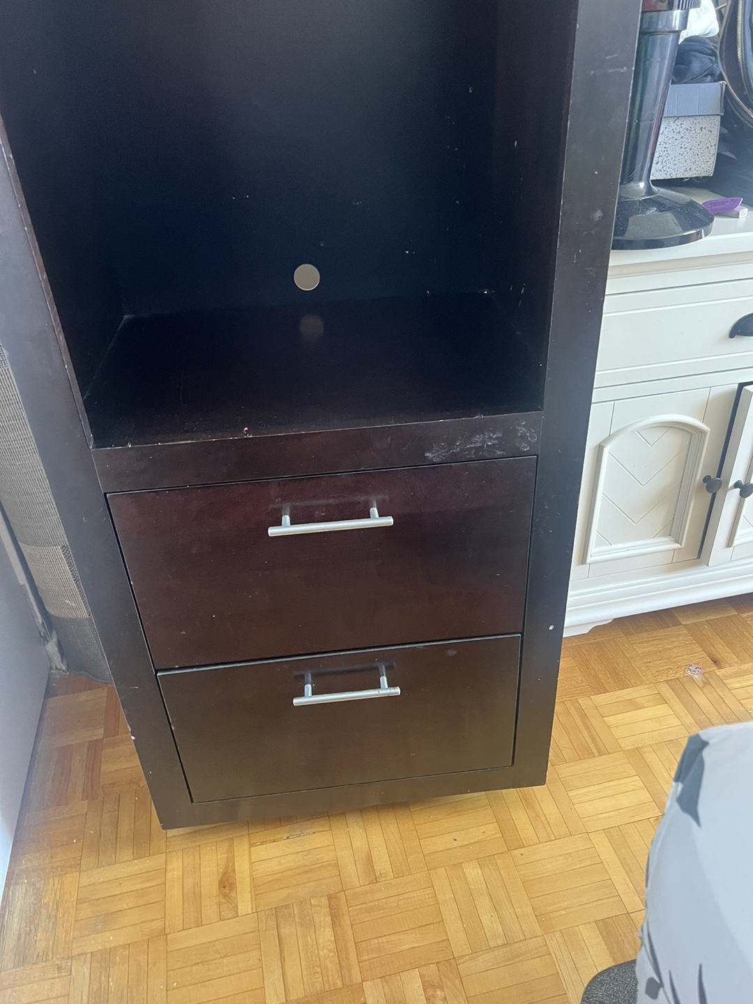 Dark brown wooden storage cabinet - photo 2