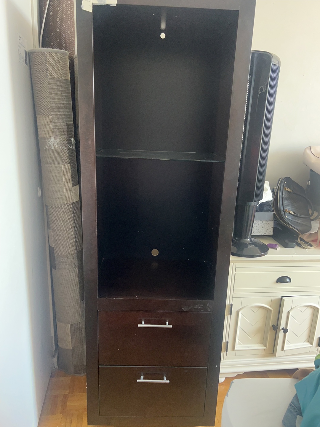 Dark brown wooden storage cabinet - photo 3