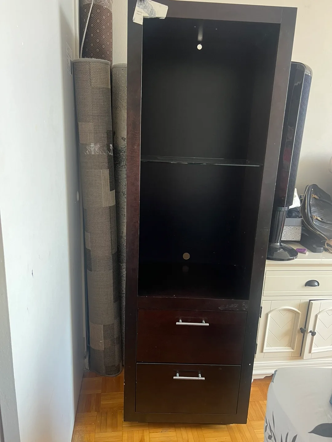 Dark brown wooden storage cabinet image indicator(4)