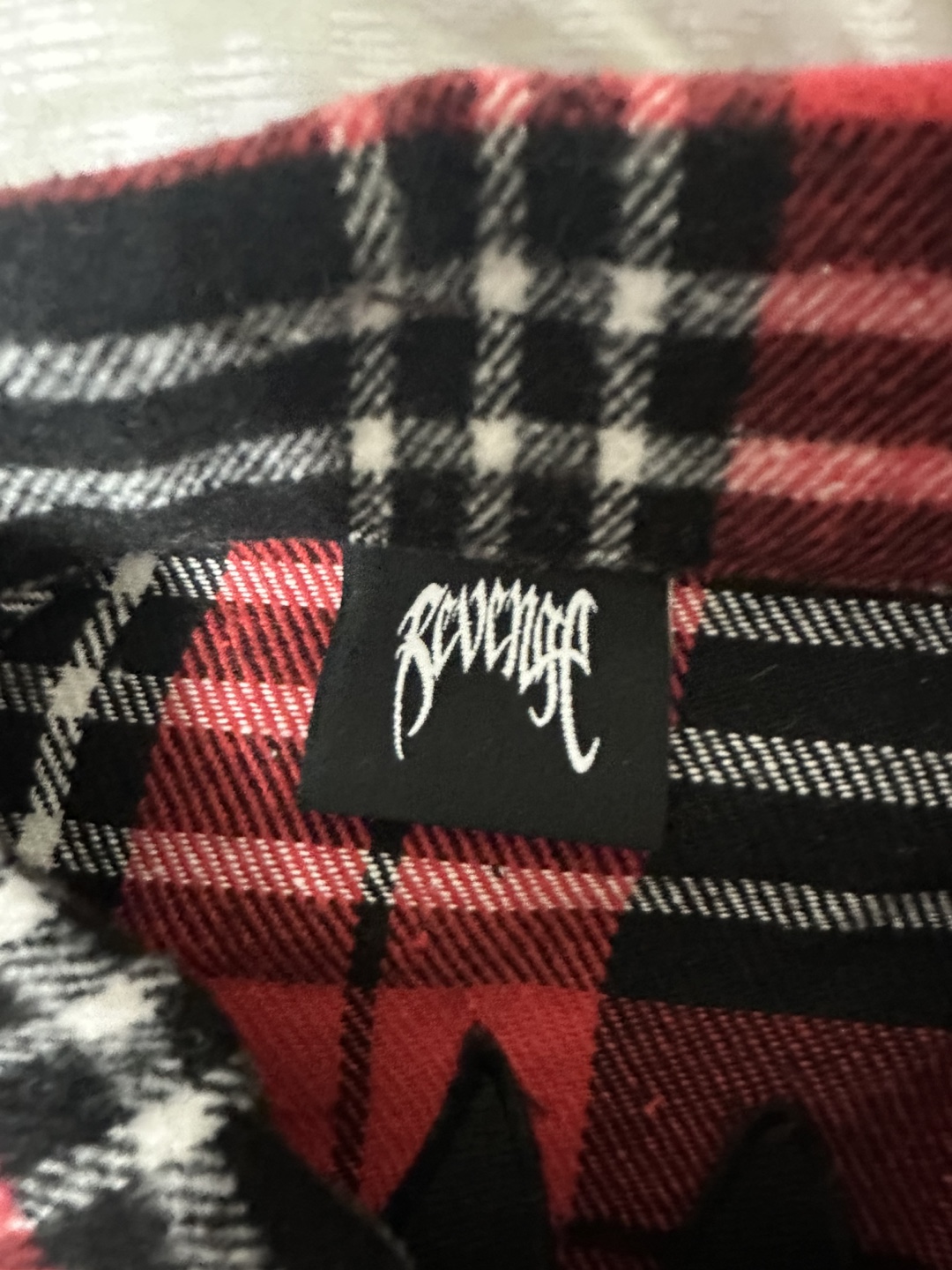 Revenge Flannel Shirt - Large - Red Black White Plaid - photo 4