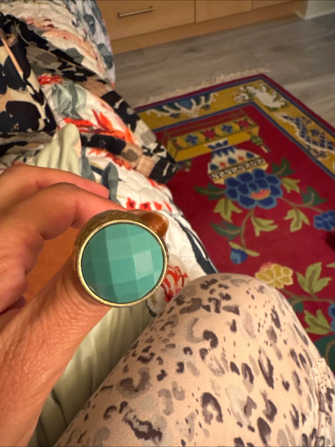 Two-Piece Ring Set Teal and Green image indicator(3)