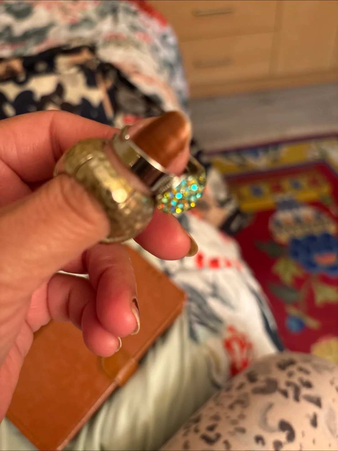 Two-Piece Ring Set Teal and Green image indicator(4)