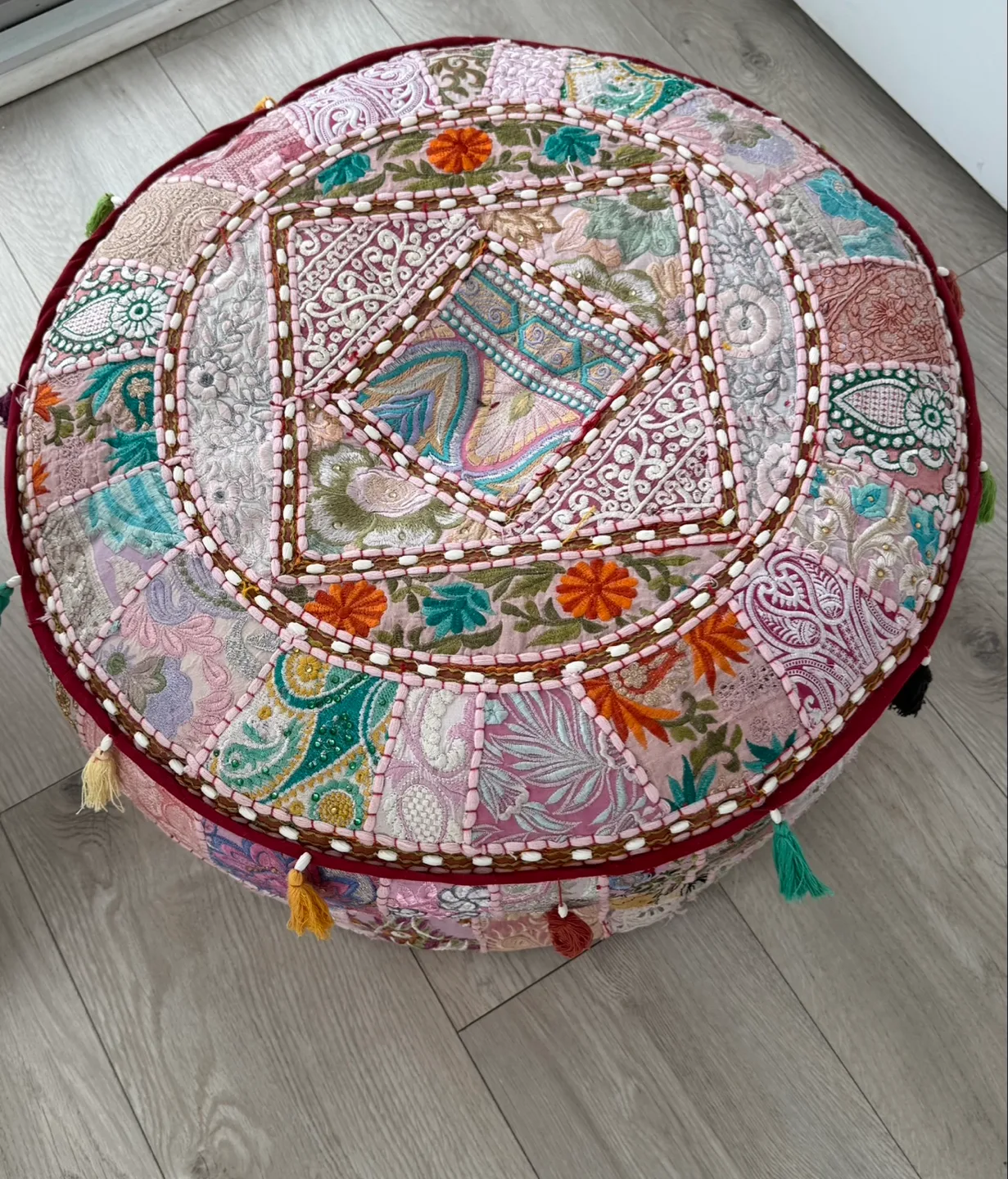 Bohemian Round Patchwork Floor Cushion thumbnail