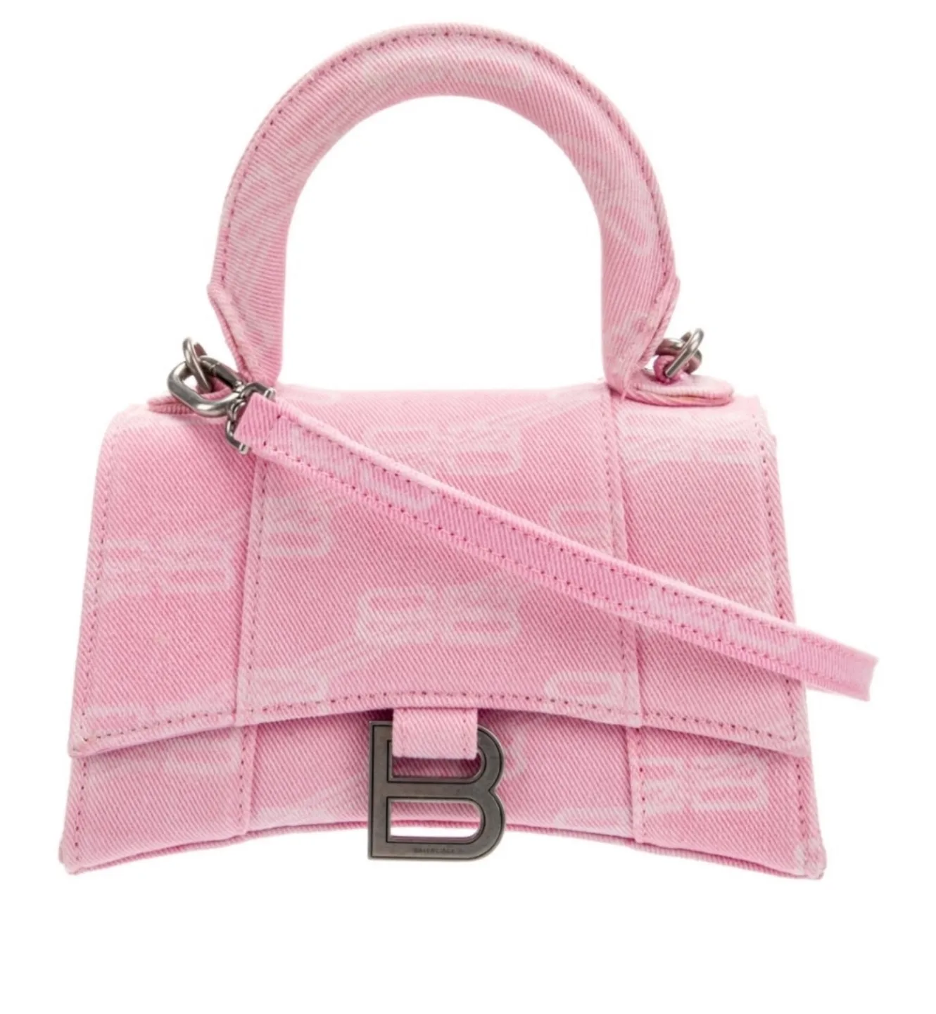 Balenciaga Hourglass XS Denim Bag - Pink thumbnail