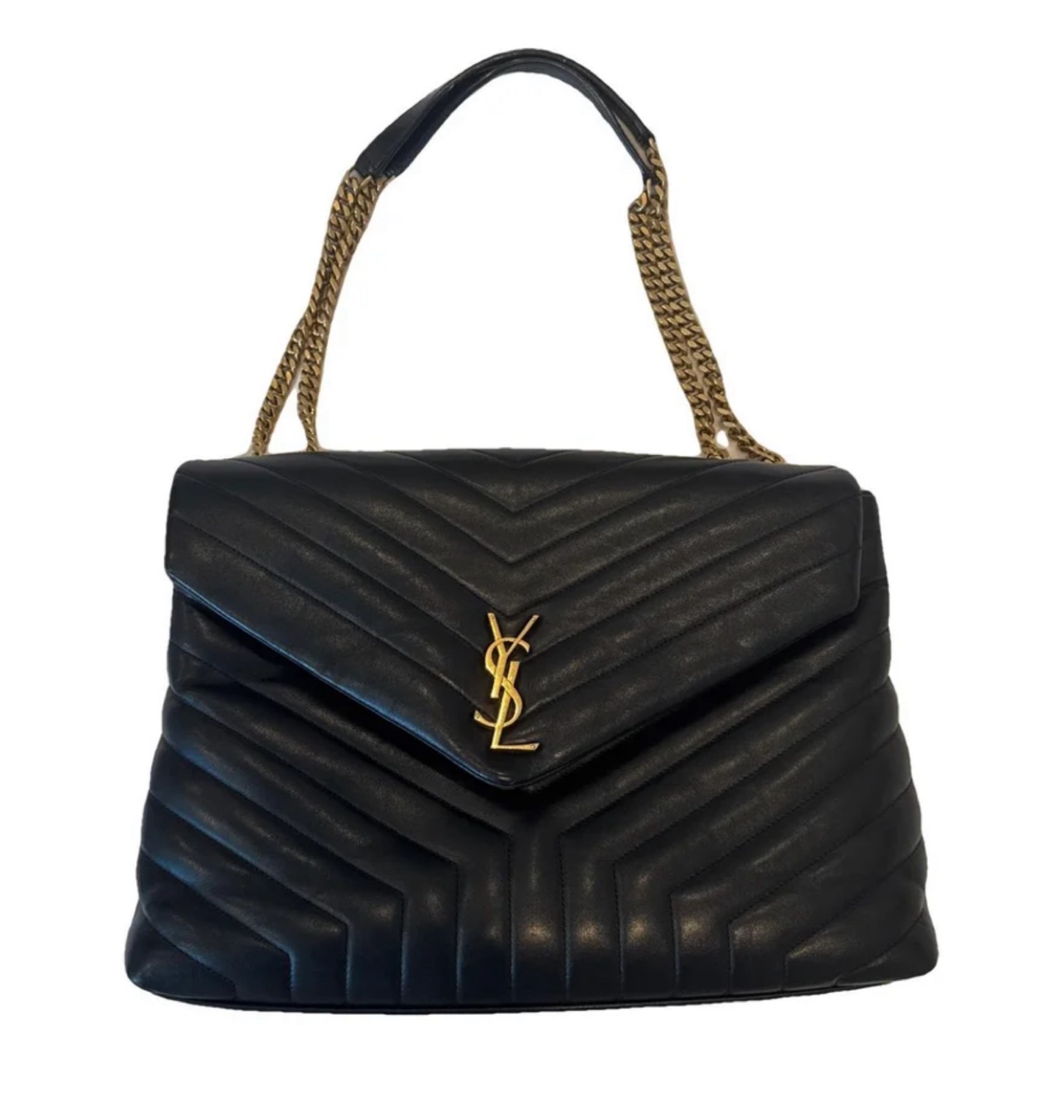 Saint Laurent Black Quilted Leather Chain Bag