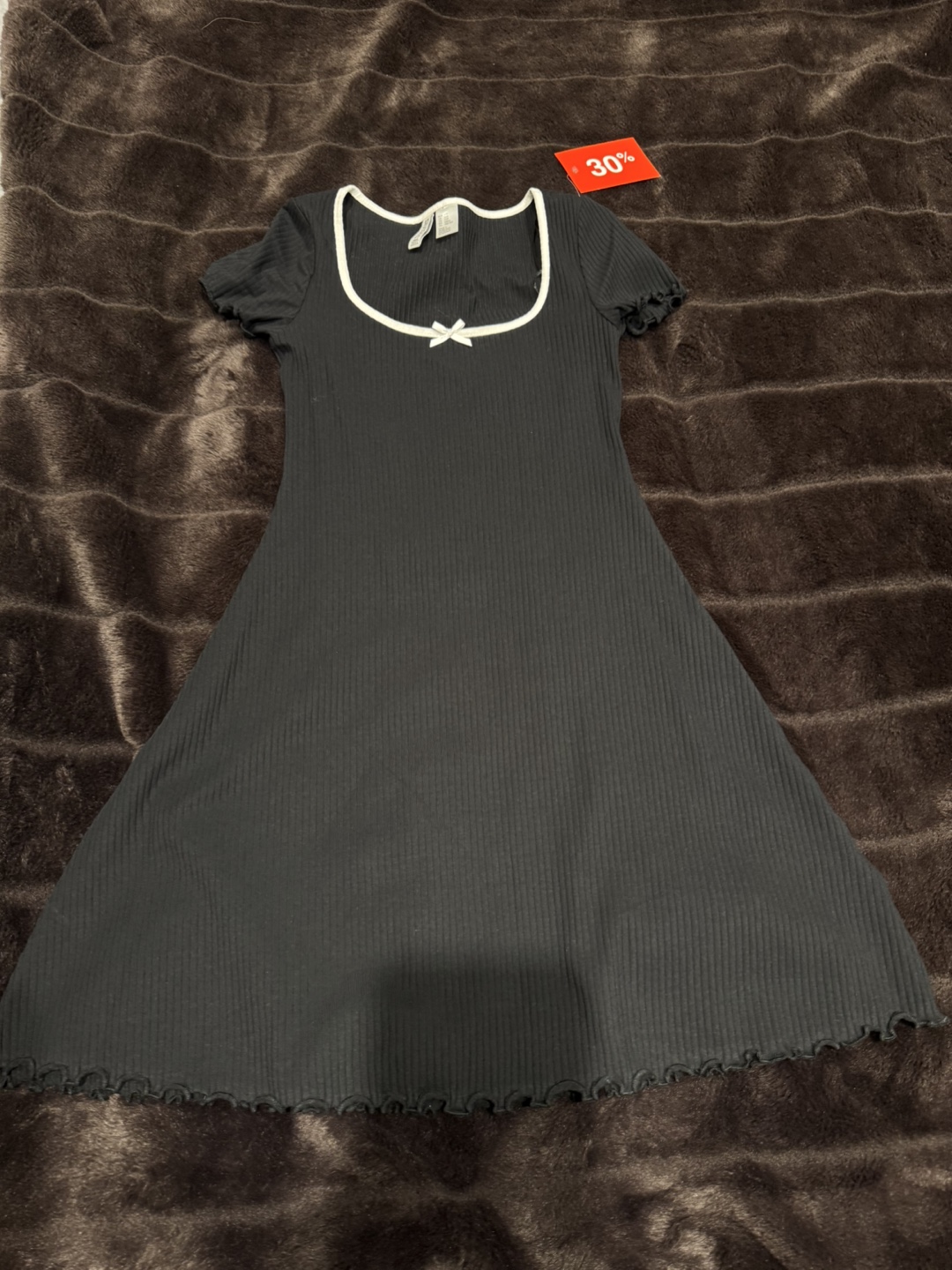 Black Ribbed Mini Dress