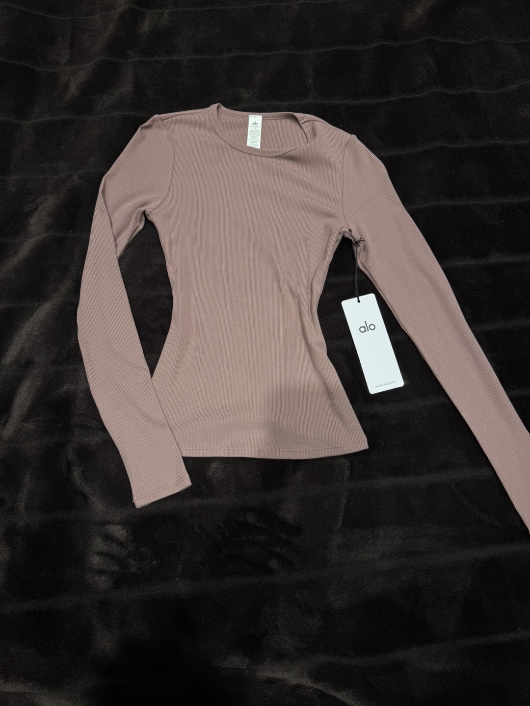 Alo Yoga Ribbed Modal Long Sleeve Shirt - Smoky Quartz - XS