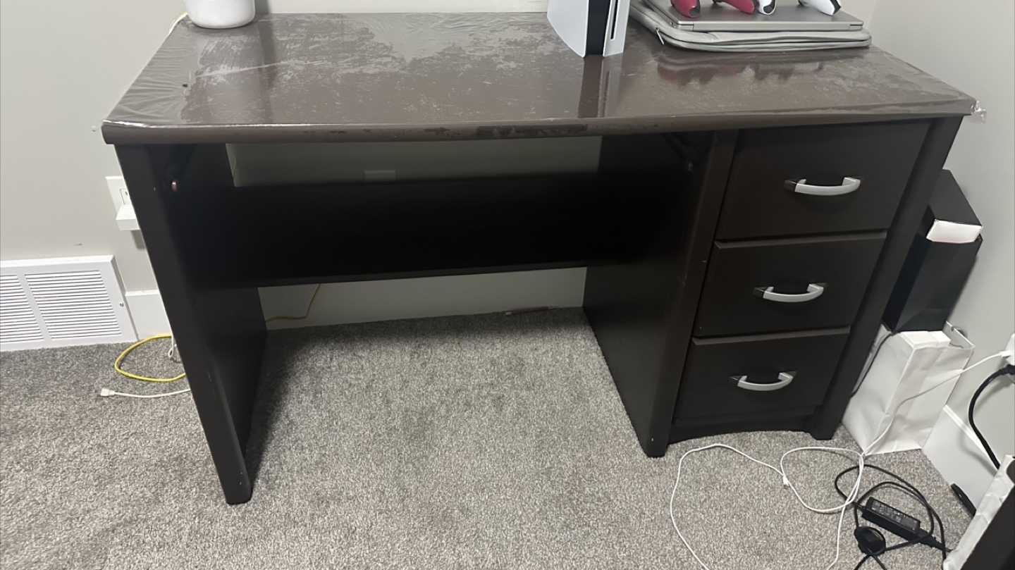 Dark Brown Bedroom Set - Desk, Headboard, and Nightstand - photo 3