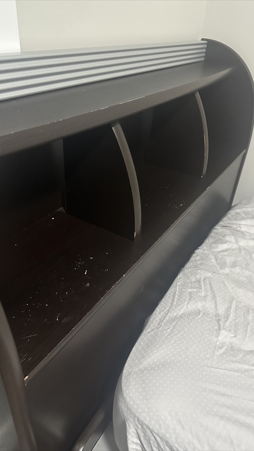 Dark Brown Bedroom Set - Desk, Headboard, and Nightstand - photo 2