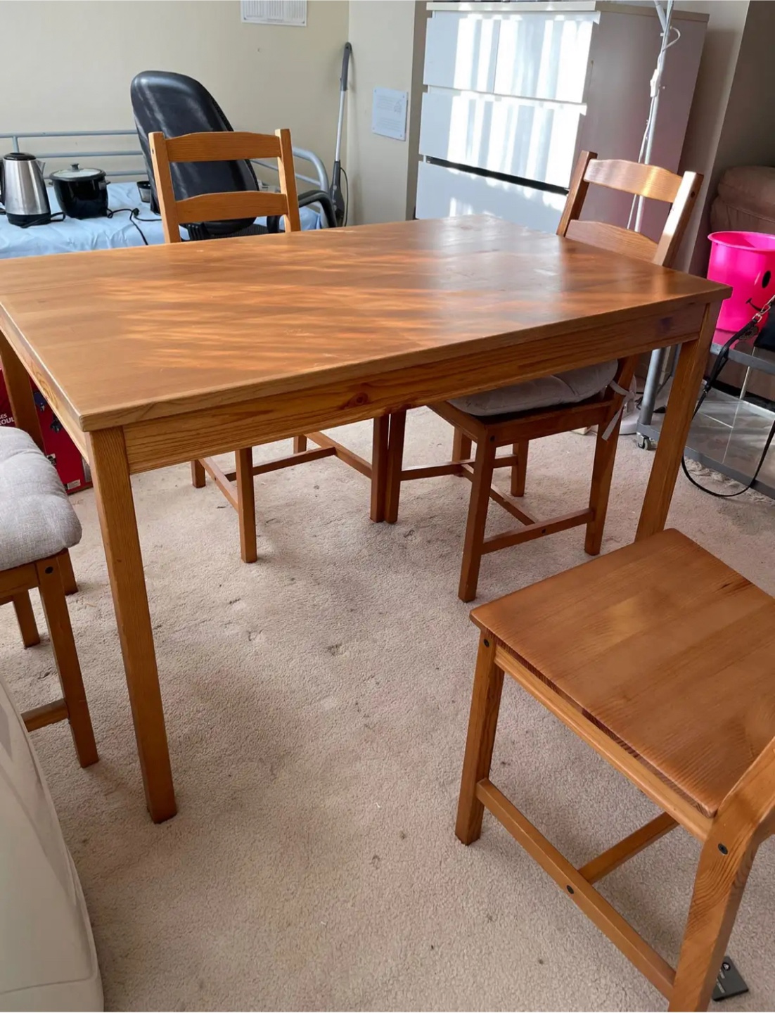 Wooden Dining Table Set - 4 Chairs