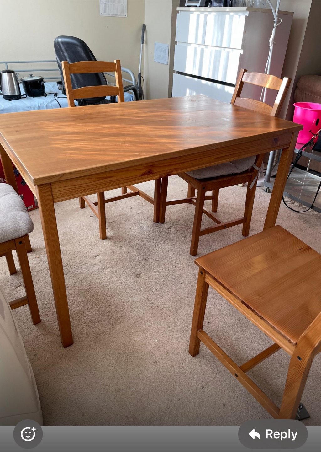 Wooden Dining Table Set - 4 Chairs - photo 2