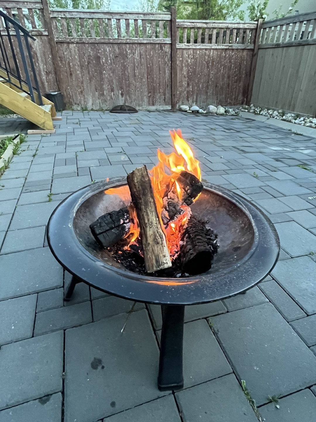 Fire pit with mesh cover
