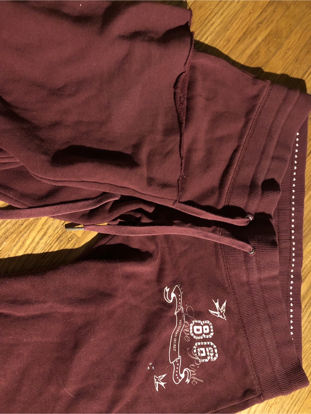 Pink by Victoria's Secret Maroon sweatpants size small - photo 3