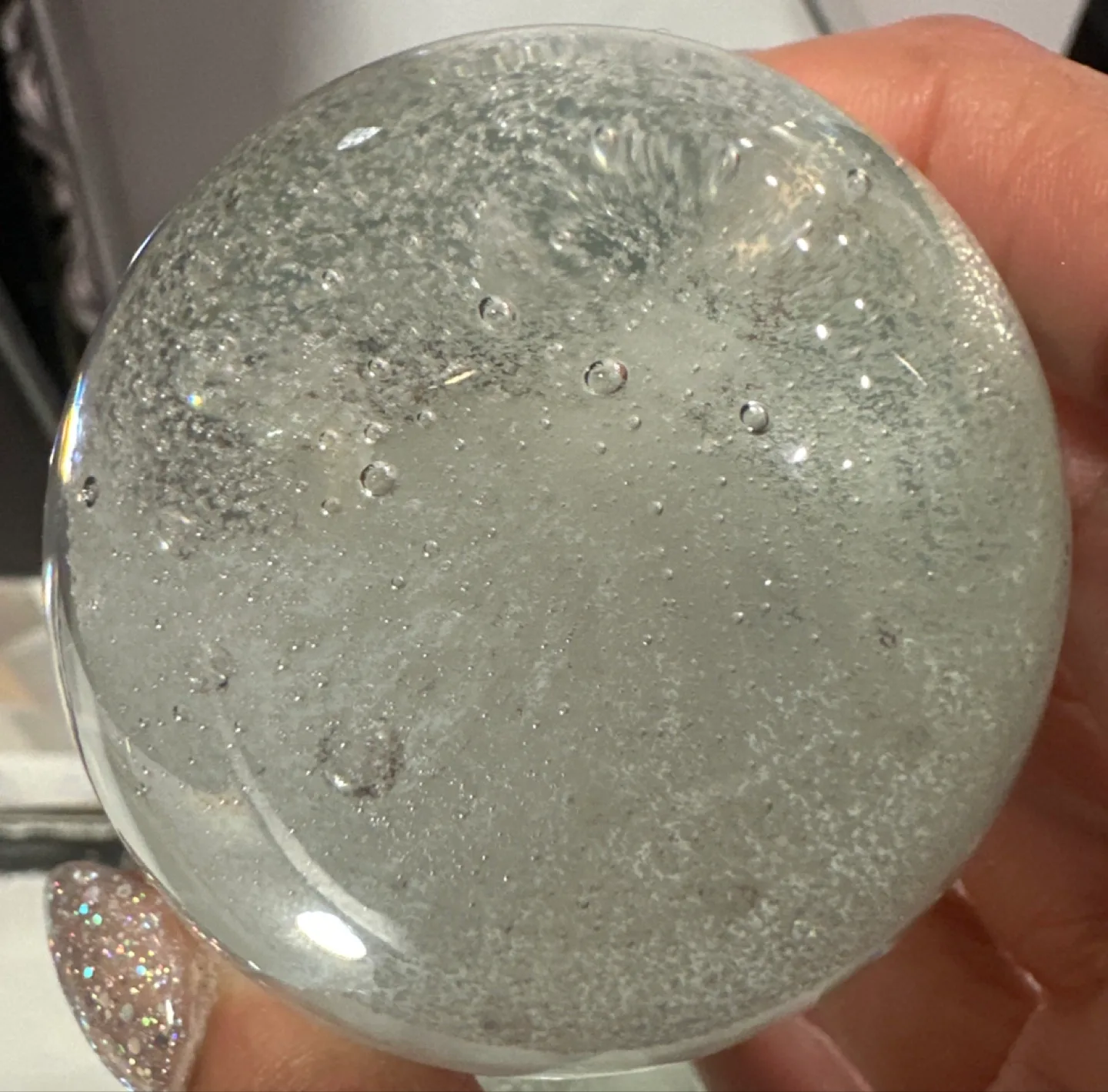 Glass Jellyfish Paperweight glow in dark image indicator(5)