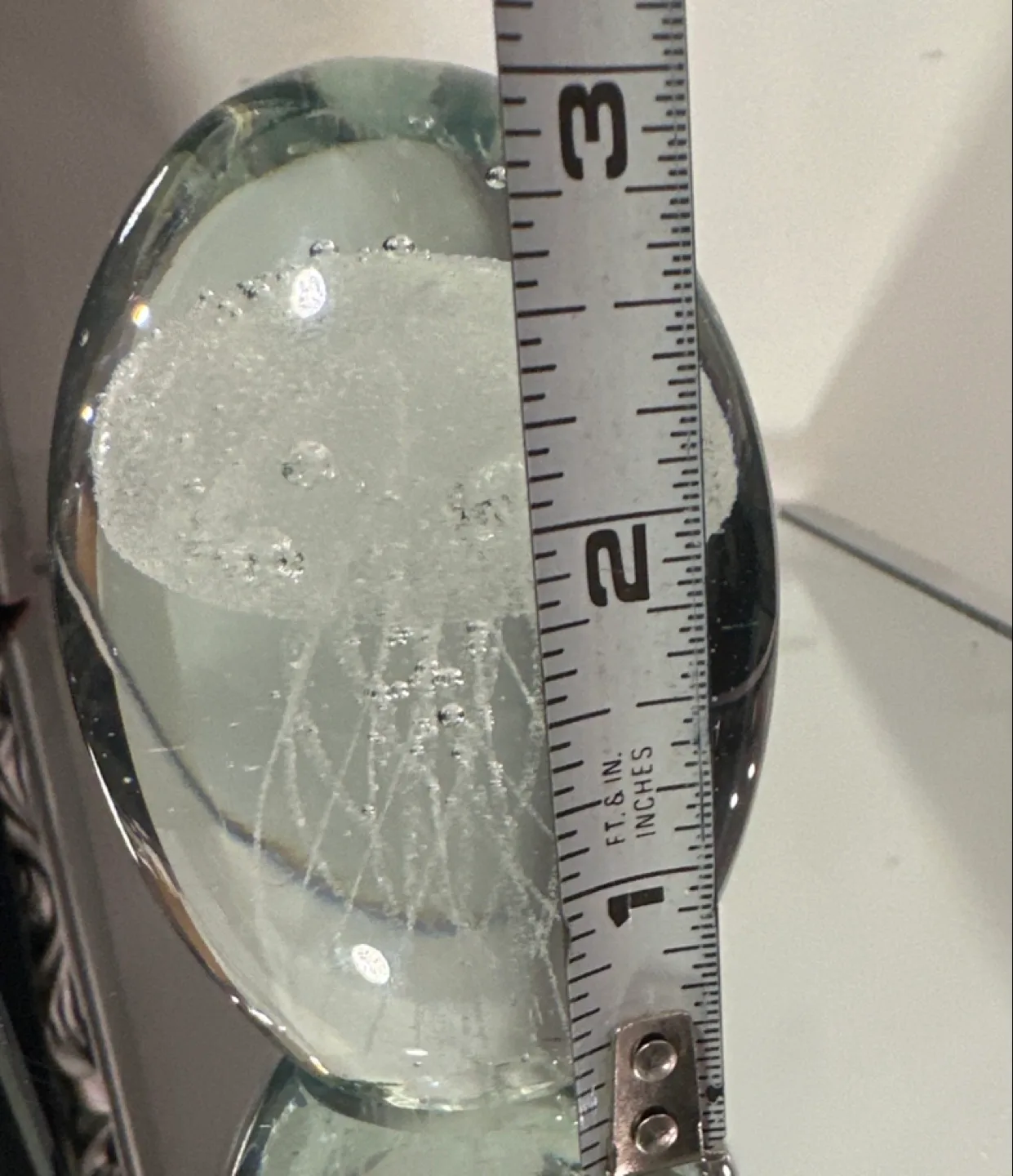 Glass Jellyfish Paperweight glow in dark image indicator(6)