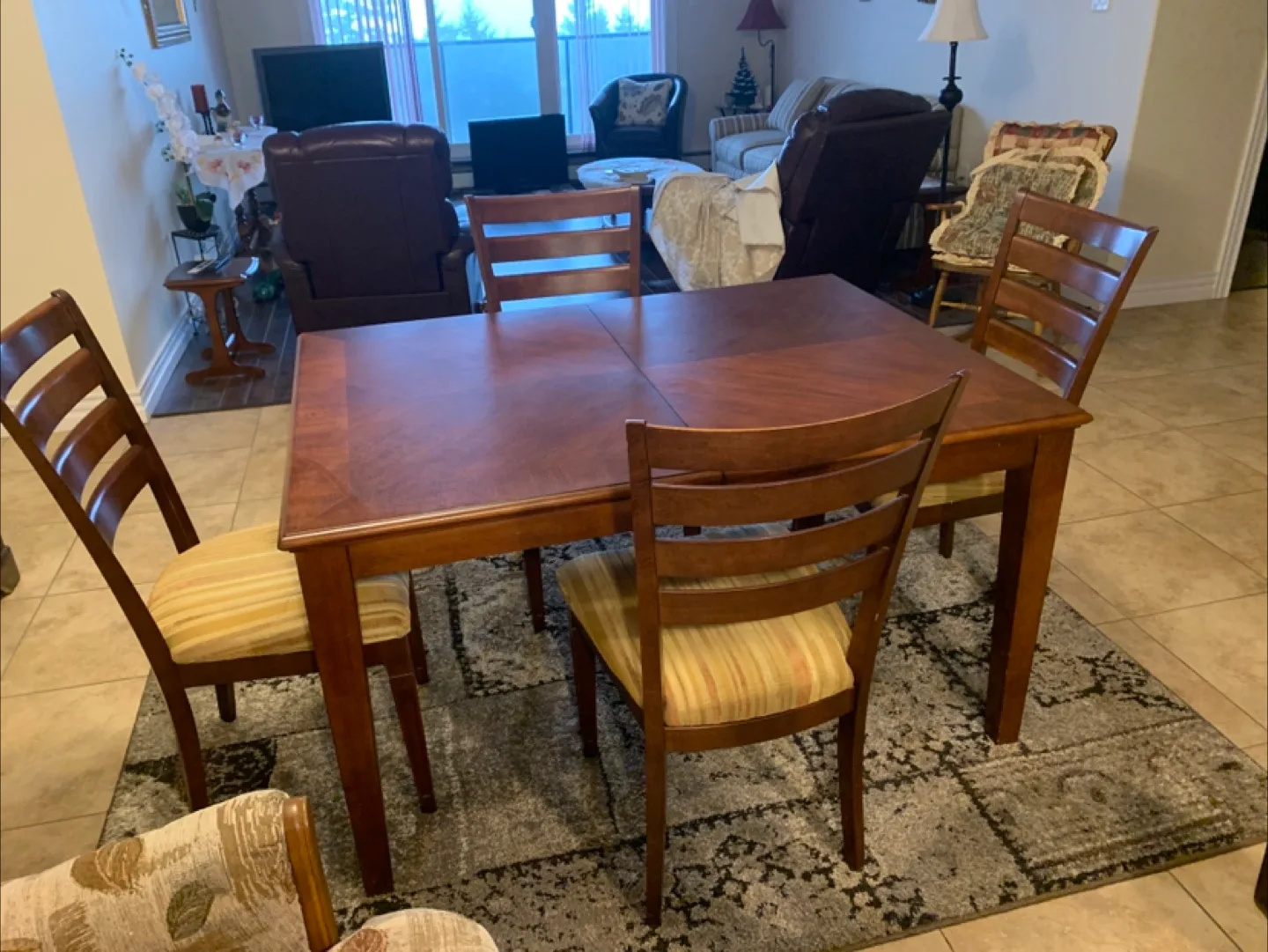 7-Piece Wooden Dining Set - Table and 6 Chairs thumbnail