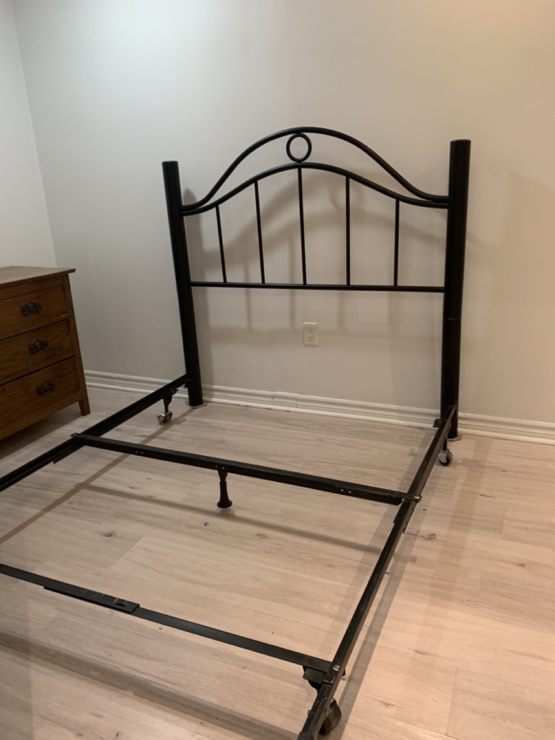Double/Full Metal Bed Frame with Headboard and Memory Foam Top - photo 2