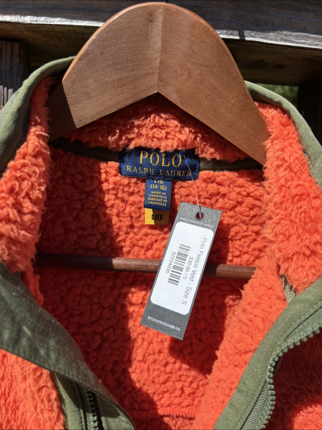 Polo Ralph Lauren Orange Sherpa Vest Size S - photo 2