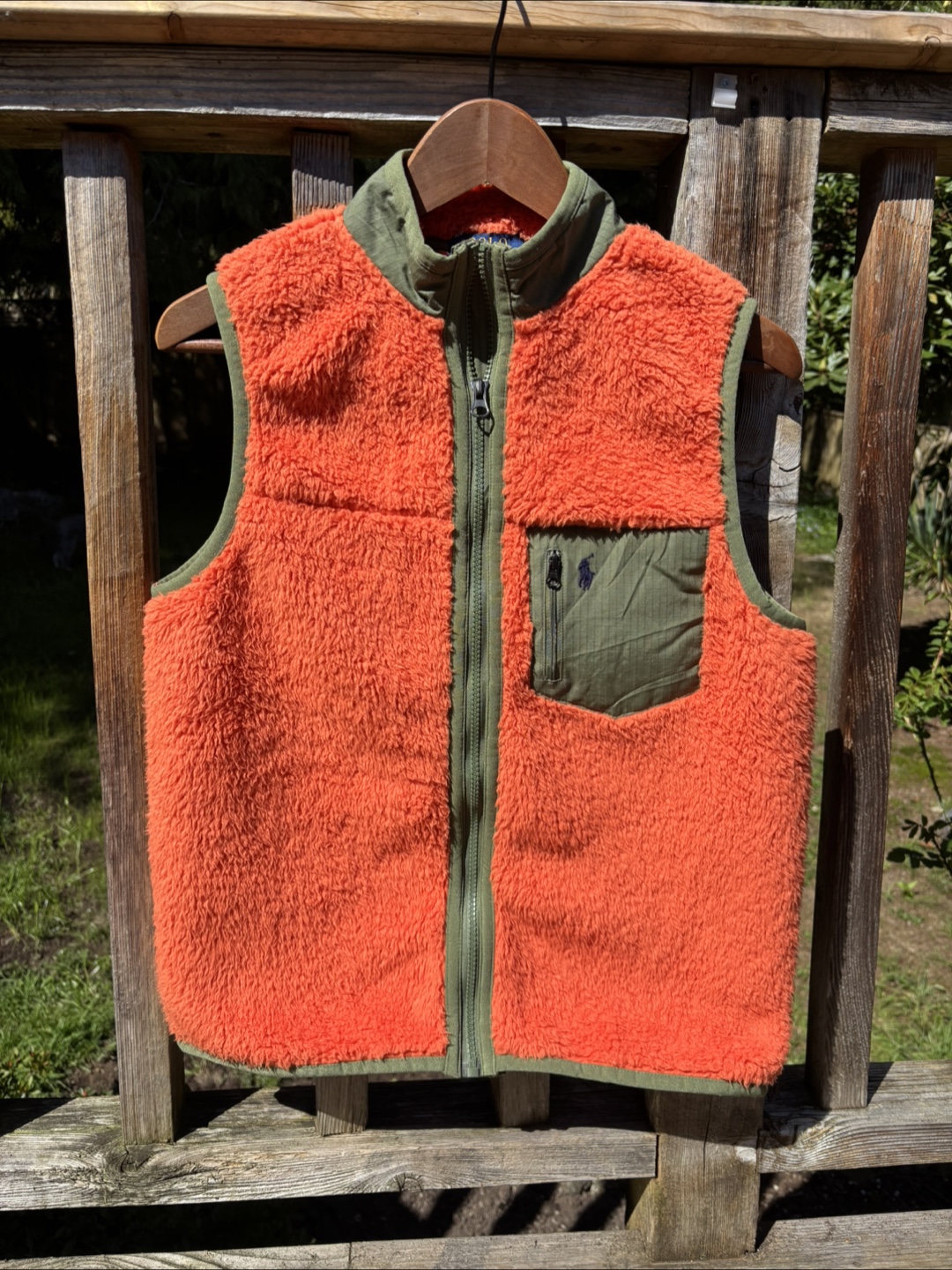 Polo Ralph Lauren Orange Sherpa Vest Size S