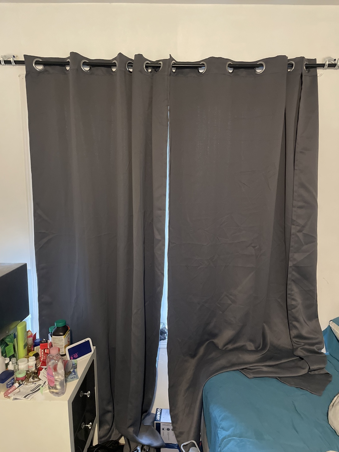 Dark Grey Blackout long Curtains - photo 2