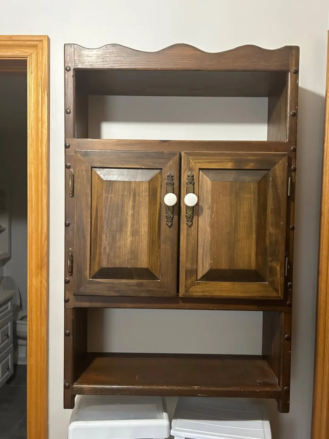 Vintage Wood Wall Cabinet thumbnail