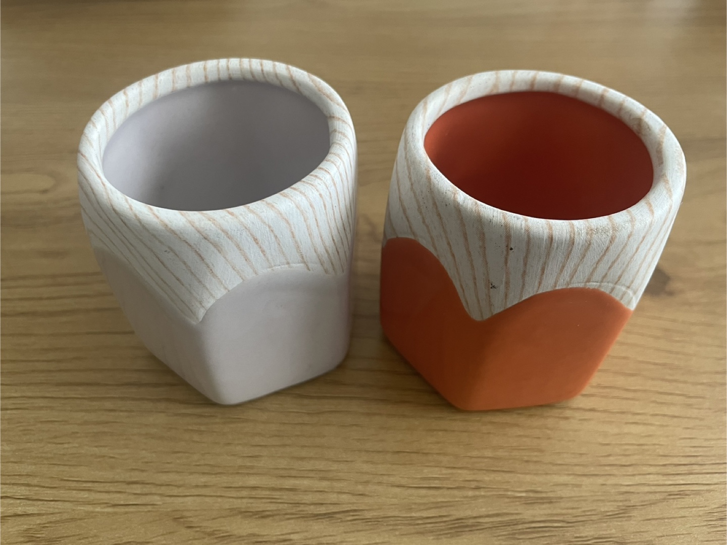 Set of two mini geometric planters