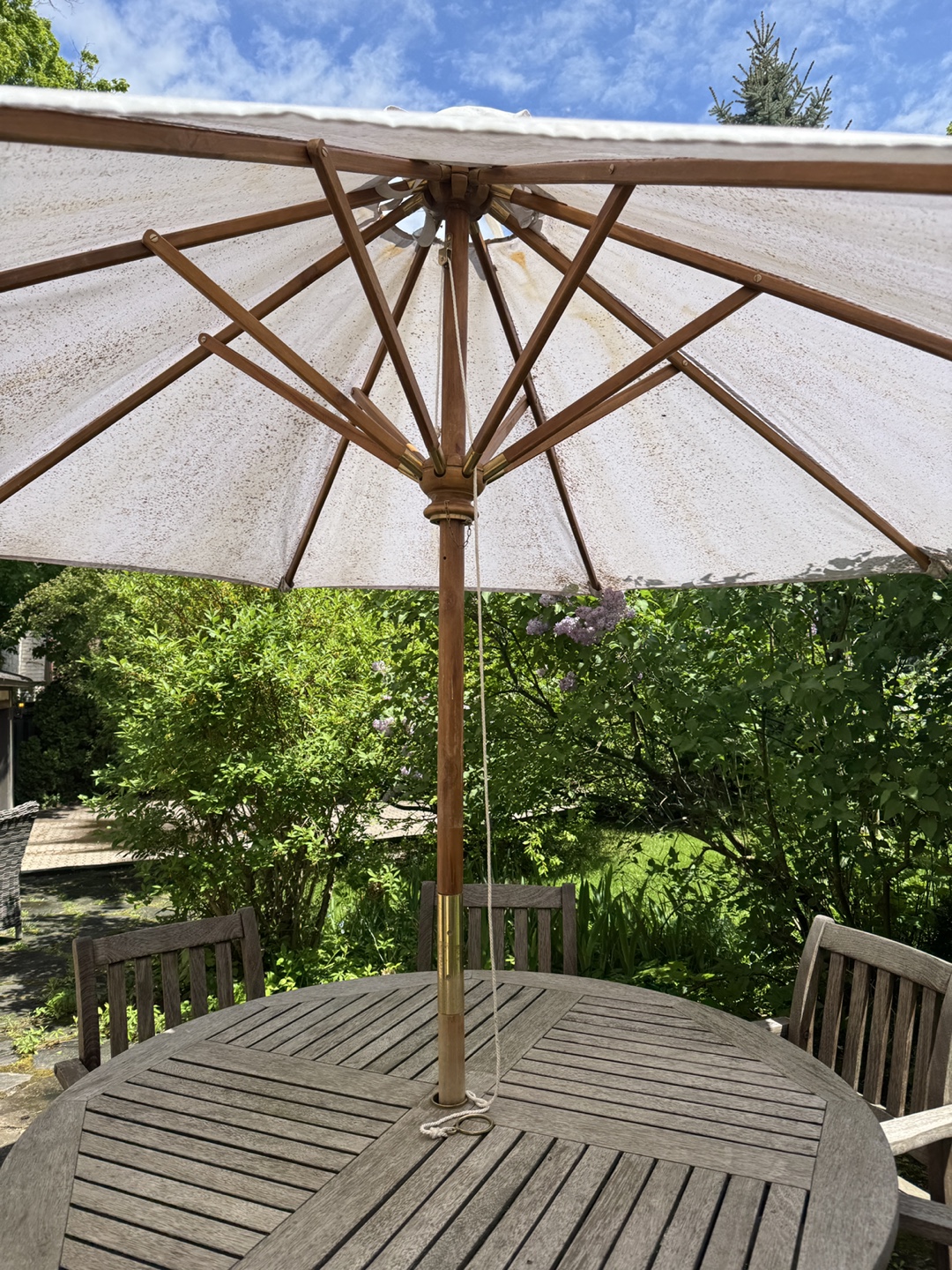Large Patio Umbrella with Wooden Frame 9 Feet - photo 4