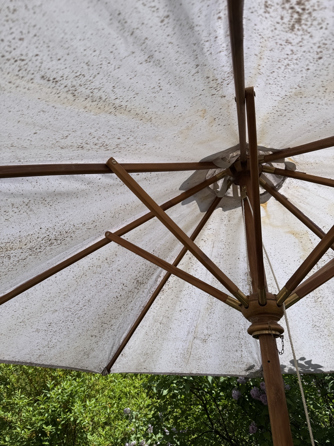 Large Patio Umbrella with Wooden Frame 9 Feet - photo 3