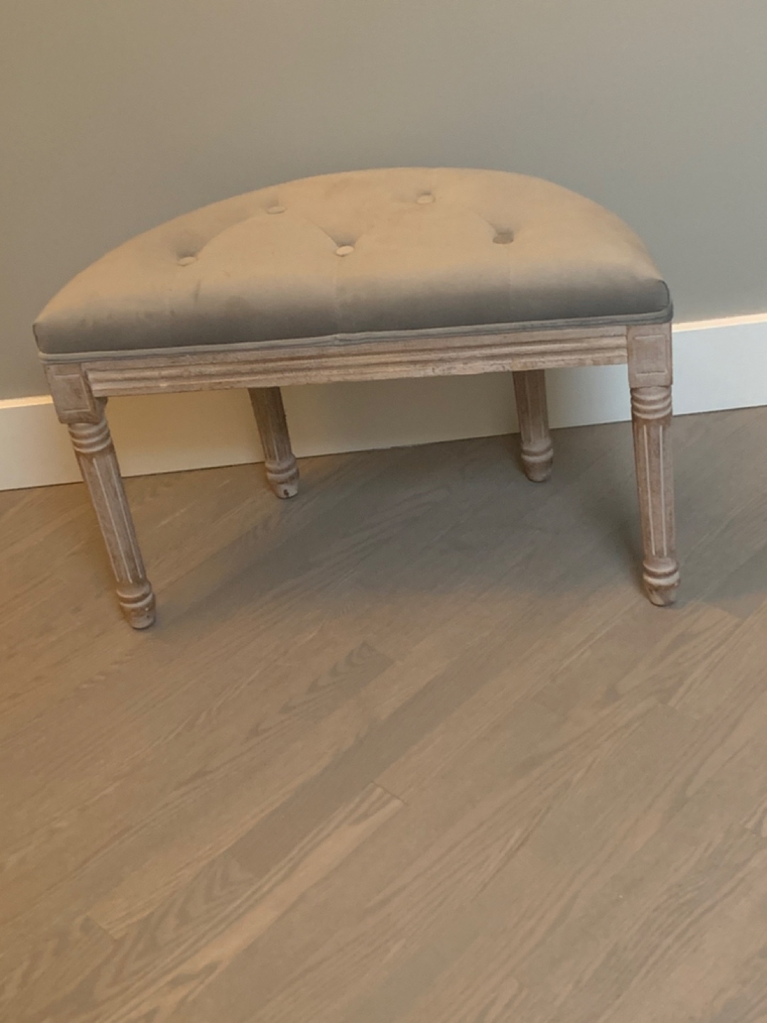 Half-Moon Upholstered Vanity Stool - photo 2