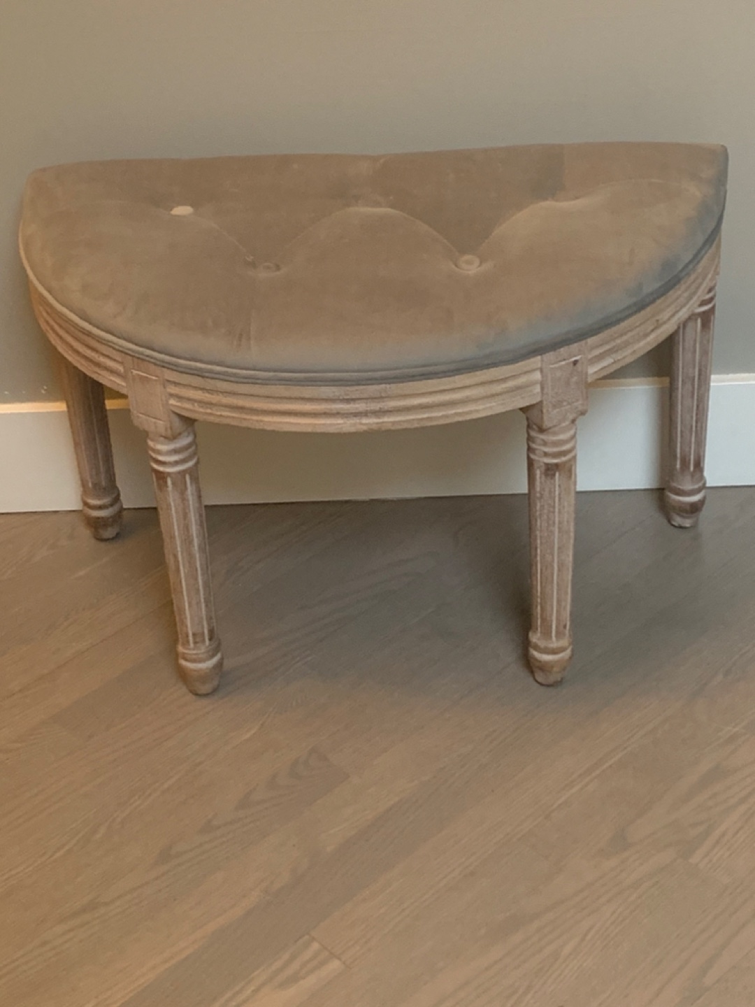 Half-Moon Upholstered Vanity Stool