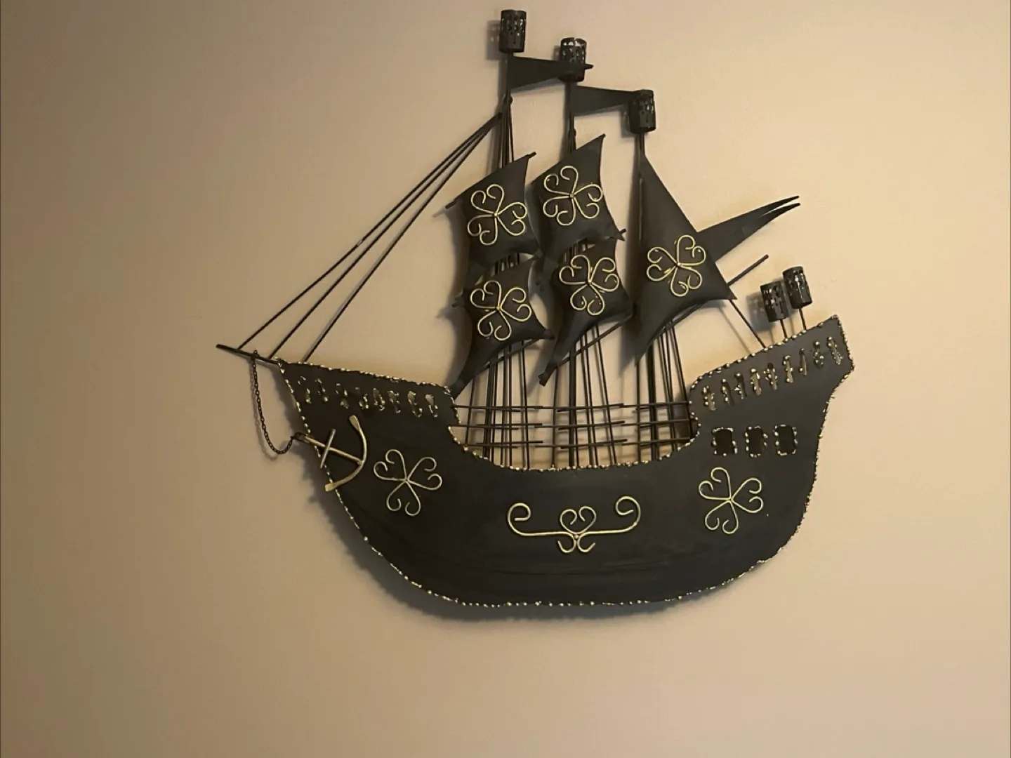 Vintage Wrought Iron Sailboat Wall Decor image indicator(2)